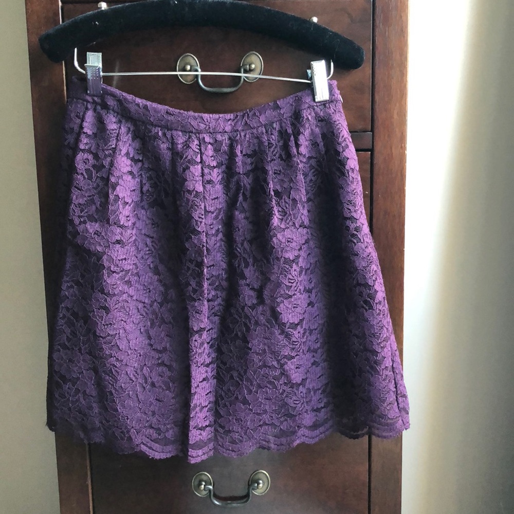 Burgundy/purple Lace skirt from AnnTaylor LOFT
